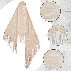 Scialle in poliestere staccabile con fiore in pizzo&nbsp;AJEW-WH20072-43A