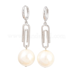 Trombone avec boucles d'oreilles créoles rondes en laiton&nbsp;EJEW-Z164-12P