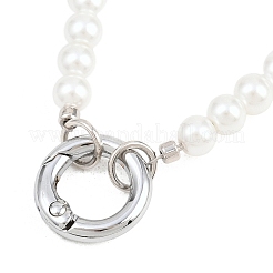 Herstellung von runden Perlenketten aus Messing und ABS-Kunststoff mit Imitationsperlen&nbsp;KK-Z158-07P-01