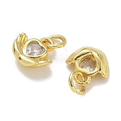 Messingpflaster klare Zirkonia Charms&nbsp;CU-CBA6E4E-19G-E