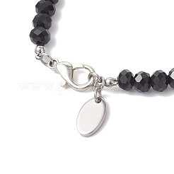 6 bracciale con perline rotonde in vetro e pietre preziose naturali e sintetiche&nbsp;BJEW-JB12210