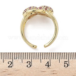 Micro ottone spianare anelli gemelli zirconi&nbsp;RJEW-H256-14G-02