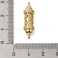 Connecteur de liens de colonne creuse en laiton plaqué micro pavé de zircone cubique&nbsp;ZIRC-F142-50A-G01