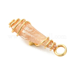 2 pieza de colgante envuelto en alambre de cobre teñido de cristal de cuarzo natural galvanizado&nbsp;PALLOY-JF03173-01