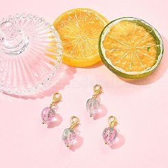 4 pendentif décoratif en forme de fraise fait à la main&nbsp;HJEW-FS00041-03