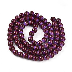 Chapelet de perles en verre baking paint&nbsp;DGLA-N008-10mm-04