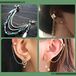 200 pièce de 4 couleurs de boucles d'oreilles en laiton&nbsp;KK-SC0007-66