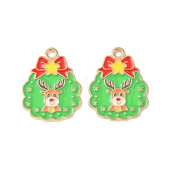 Noël pendentifs émail en alliage&nbsp;LS-ENAM-D047-07G-05
