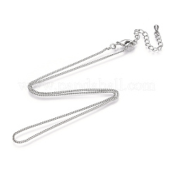 Collier gourmette en laiton plaqué longue durée pour femme&nbsp;NJEW-K112-07P-NF-1