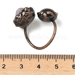 Anelli con ametista naturale e occhio di tigre&nbsp;RJEW-B122-04R-04