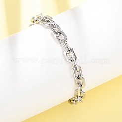 Pulseras de cadena de eslabones ovalados de acero inoxidable 304 para mujer&nbsp;BJEW-F529-03P