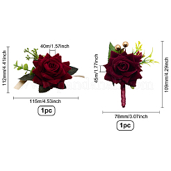 2 juego de 2 broches de seda con diseño de rosas y flores de seda.&nbsp;AJEW-CP0004-58