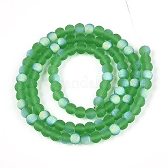 Fili di perline di vetro trasparente smerigliato&nbsp;GLAA-T032-T4mm-MBB07