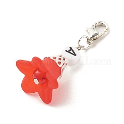 Décoration de pendentif en acrylique transparent fleur givrée&nbsp;HJEW-JM00628-04
