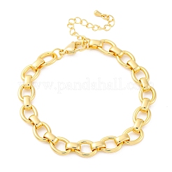Messing-Armbänder mit ovalen Gliederketten für Frauen und Männer&nbsp;X-BJEW-K273-06G