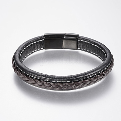 Geflochtenen Lederband Armbänder&nbsp;BJEW-H561-10