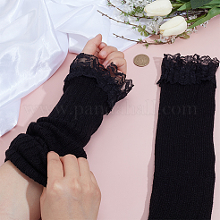 1 Paar lange Spitzenhandschuhe aus Acrylfasern&nbsp;AJEW-CN0006-67B
