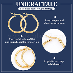 Ring 304 Edelstahl Creolen&nbsp;EJEW-UN0001-05-11G-C