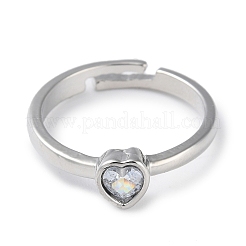 2 Stück 2-teiliges Paar-Ring-Set mit Herz und Wort „Liebe“ aus kubischem Zirkonia&nbsp;RJEW-Z021-01P