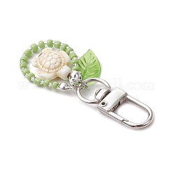 Ciondolo con perline di semi di vetro e turchese sintetico a forma di stella marina e tartaruga&nbsp;HJEW-JM03052-02