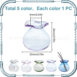 5 Stück 5 Farben Glasvase Mini-Modell&nbsp;DIY-DR0001-79A