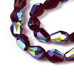 Transparentes perles de verre de galvanoplastie brins&nbsp;EGLA-N023-6x8mm-A10