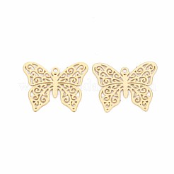 Colgantes de filigrana de acero inoxidable chapado en rack 201&nbsp;STAS-T057-32G