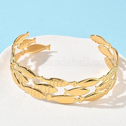 Manschettenarmreifen aus 304 Edelstahl&nbsp;BJEW-B158-04G-01