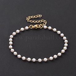 Bracelets ronds en perles d'imitation en plastique&nbsp;BJEW-E054-07G