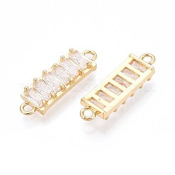 Ciondoli connettore in ottone con pavé di zirconi cubici trasparenti&nbsp;KK-N284-04G