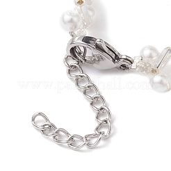 Bracciali in perle acriliche e perline di vetro imitate con fermagli a moschettone in acciaio inossidabile 304 per le donne&nbsp;BJEW-JB10199-02