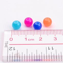 Perles rondes en verre de jade imitation mixte&nbsp;X-DGLA-S076-6mm-M