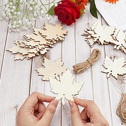 2 Satz 2 Stil Herbst Thema Ahornblatt unvollendete Ausschnitte Holzdekoration&nbsp;WOCR-GF0001-01