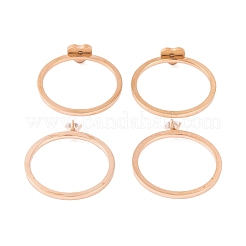 Juego de anillos de dedo de acero inoxidable 304 con forma de corazón para mujer&nbsp;RJEW-C086-30-RG