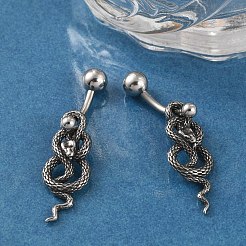 Bauchnabelringe aus chirurgischem Edelstahl 316 mit Schlangenmotiv&nbsp;EJEW-G416-18B-AS