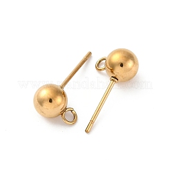 202 Ohrstecker-Beschläge aus Edelstahl mit Kugeln&nbsp;STAS-F141-06G01-6mm