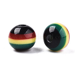 Ghana Jamaica Reggae Streifen Harz Perlen&nbsp;X-RESI-N026-001B-01