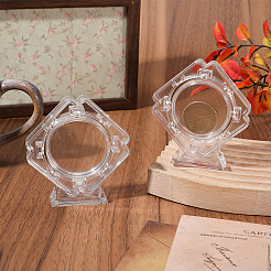 2 boîte de rangement rotative en plastique transparent pour pièces commémoratives&nbsp;DJEW-SP0001-09