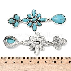 Boucles d'oreilles pendantes en alliage de turquoise synthétique&nbsp;EJEW-U053-06AS