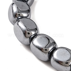 Braccialetti elasticizzati con perline di pietra cuboide terahertz per donna uomo&nbsp;BJEW-H590-01