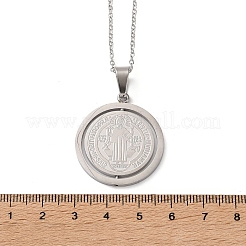 Drehbare Benediktmedaille mit Anhänger aus Edelstahl 304 für Damen&nbsp;NJEW-G187-01P