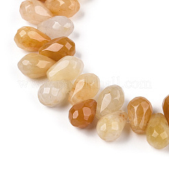 Chapelets de perles en jade topaze naturelle&nbsp;G-S357-C02-12A