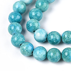 Brins de perles fossiles synthétiques teintées&nbsp;G-T139-8mm-66F