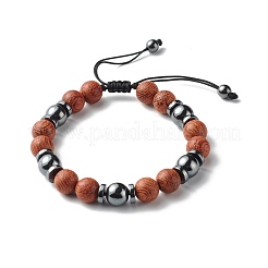 Braccialetto di perle di ematite sintetiche per uomo donna&nbsp;BJEW-JB06755