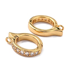 Reperti per orecchini a cerchio in zircone chiaro con micro pavé di ottone&nbsp;ZIRC-I054-10G