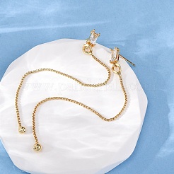 Rosca para oreja con micropavé de latón rectangular y circonita cúbica transparente&nbsp;EJEW-S274-02G