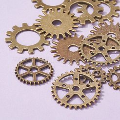 20 pièces en alliage métallique steampunk gear breloques connecteurs cog pendentifs&nbsp;TIBEP-FS0001-04AB