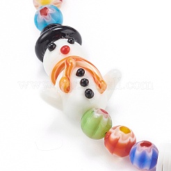 Sangles mobiles perlées au chalumeau faites à la main pour noël&nbsp;HJEW-JM00446-01