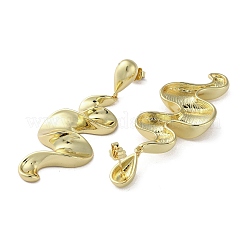 Orecchini pendenti in ottone con onda twist e placcatura a cremagliera&nbsp;EJEW-M237-12G