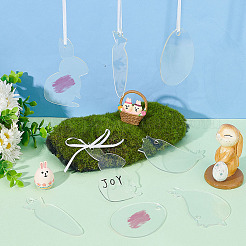 1 ensemble de grands pendentifs décoratifs en acrylique transparent&nbsp;HJEW-BC0001-48